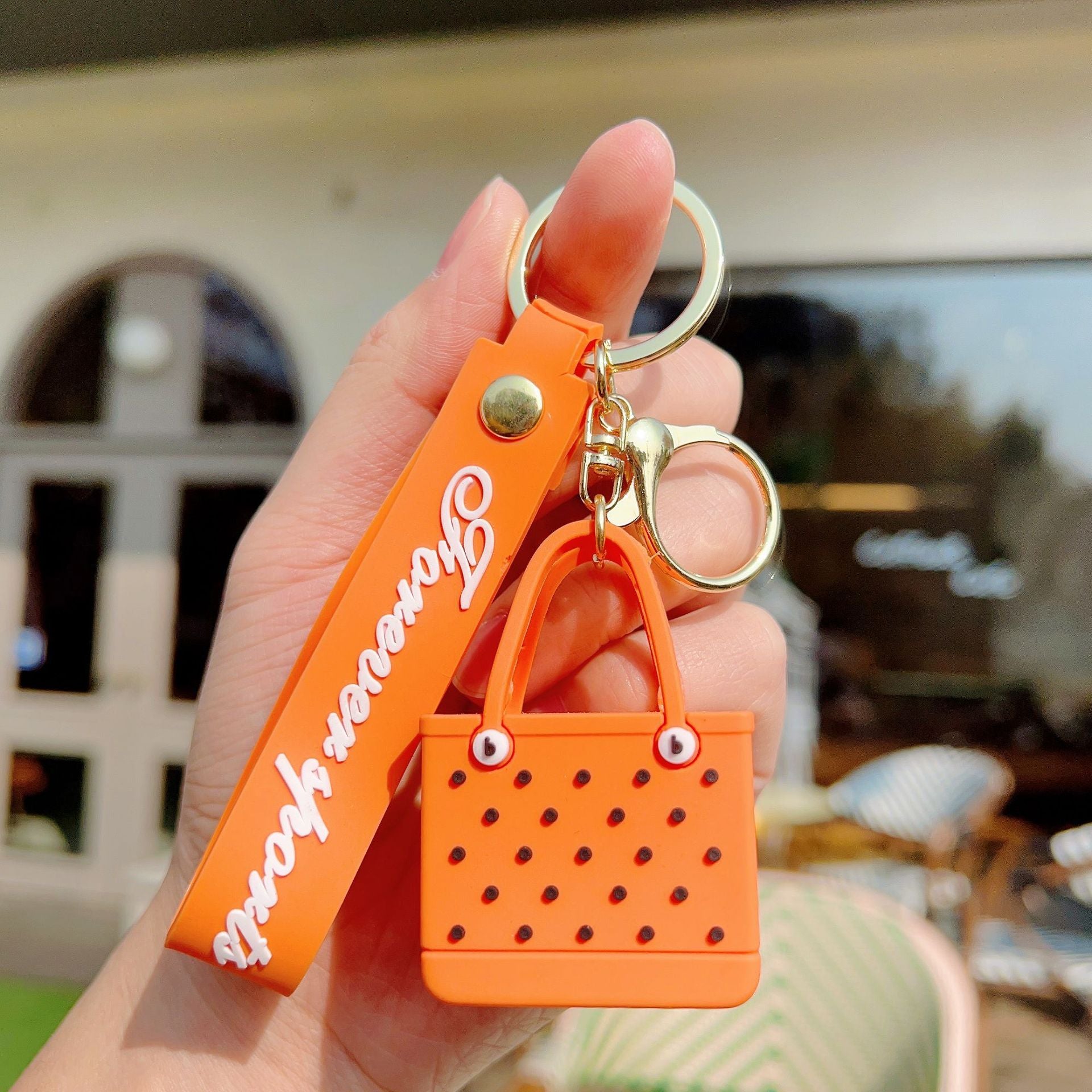 Wholesale Silicone Beach Hole Bag Keychain